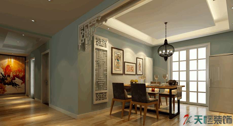 洛陽(yáng)裝修案例洛陽(yáng)大曌國(guó)際兩室一廳一衛(wèi)混搭風(fēng)格天恒設(shè)計(jì)施工案例