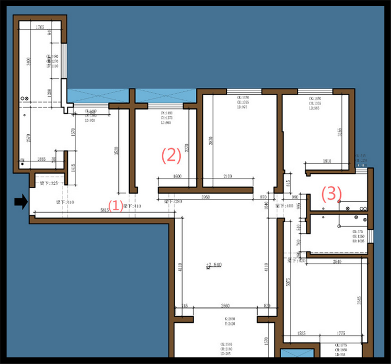 建業(yè)華陽峰渡151平方戶型分析及裝修效果圖案例