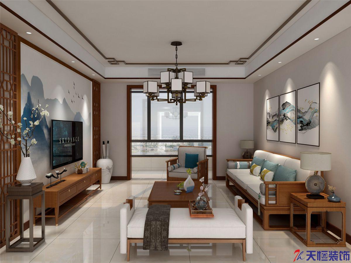 洛陽裝修案例九嘉伊濱花園-新中式