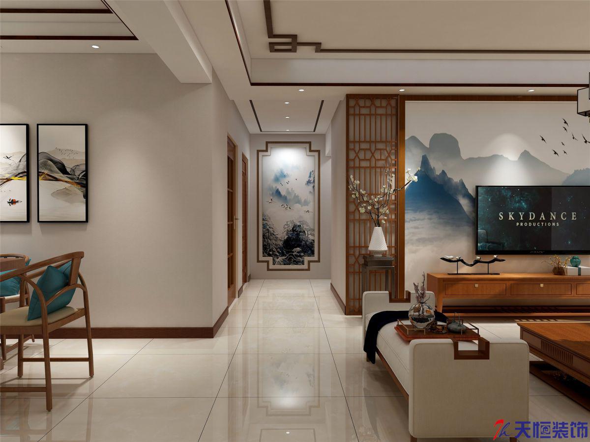 洛陽裝修案例九嘉伊濱花園-新中式