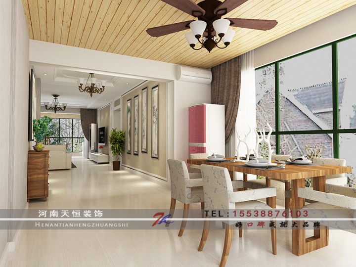 洛陽裝飾公司哪家好之中式風(fēng)格三居室餐廳裝修效果圖